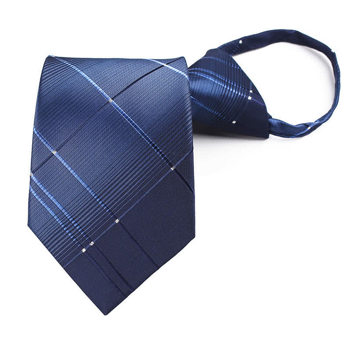 Cravate à carreaux bleu marine dégradé pour homme - Bleu marine - image 0