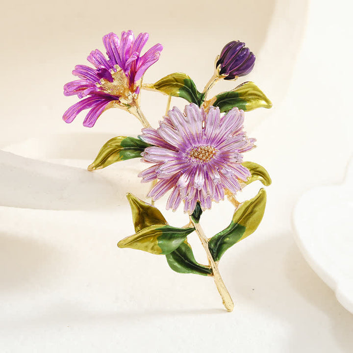 Broche créative à motif de marguerite florale pour femme