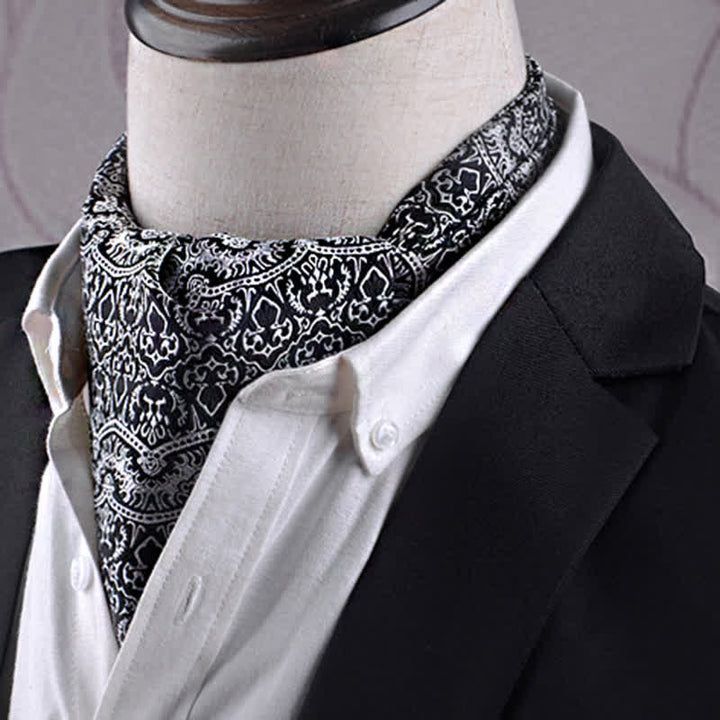 Cravate à texture géométrique exotique noire et blanche - Noir et blanc - image 0