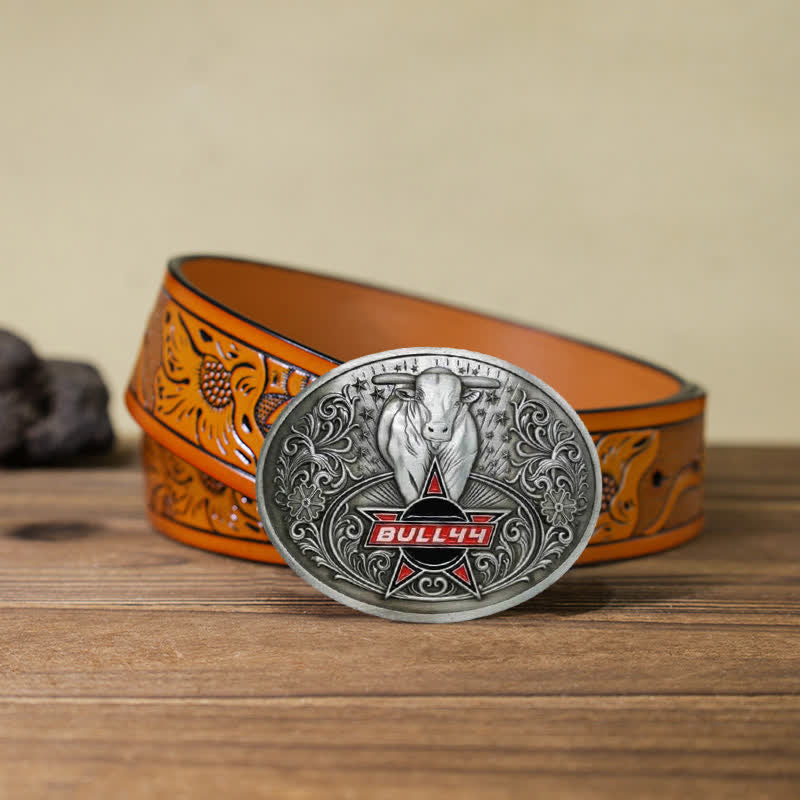 Ceinture en cuir avec boucle porte-bière créative Raging Bull pour homme