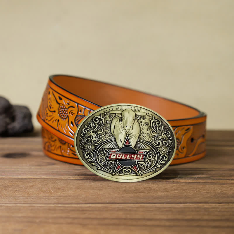 Ceinture en cuir avec boucle porte-bière créative Raging Bull pour homme