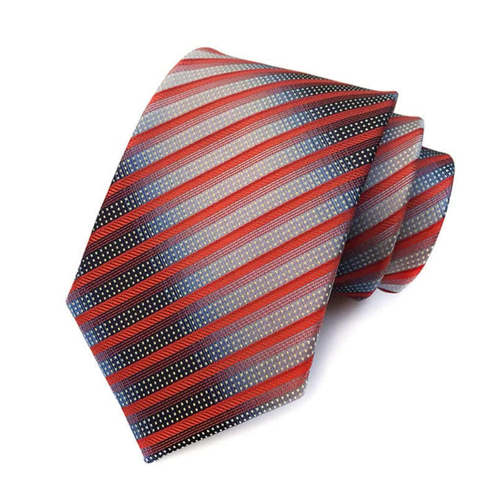 Ensemble de 3 cravates modernes à rayures orange et grises pour hommes