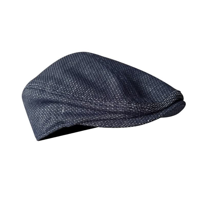 Béret plat en lin bleu marine de peintre