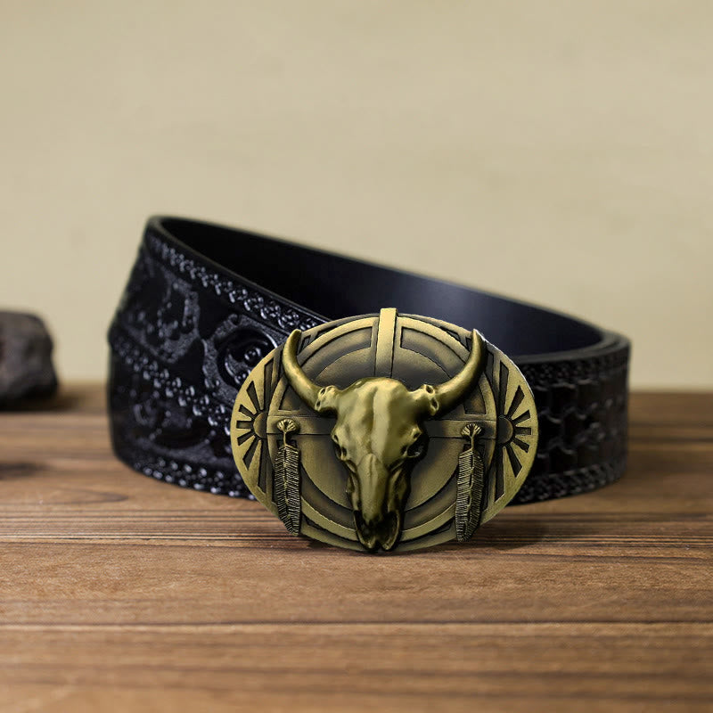 Ceinture en cuir à boucle DIY pour homme