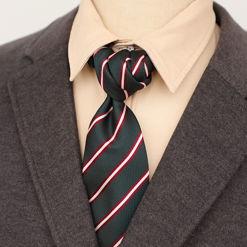Cravate verte pour homme, motif printemps tranquille