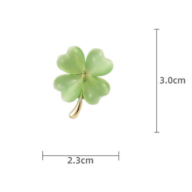 Broche trèfle à quatre feuilles porte-bonheur pour femme