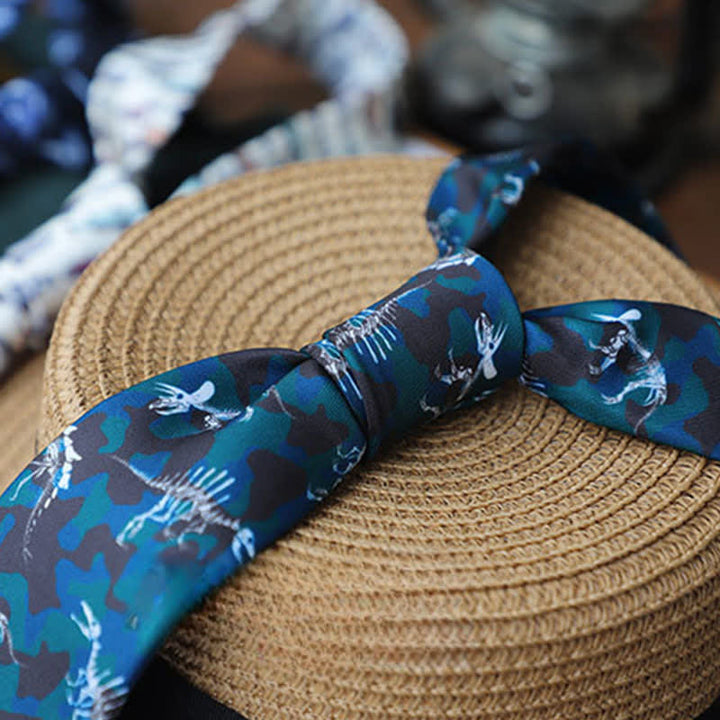 Cravate pour homme à motifs de créatures préhistoriques colorées