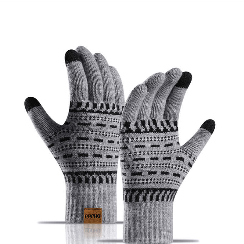 Ensemble de 3 gants, écharpe, bonnet en tricot double épaisseur ample
