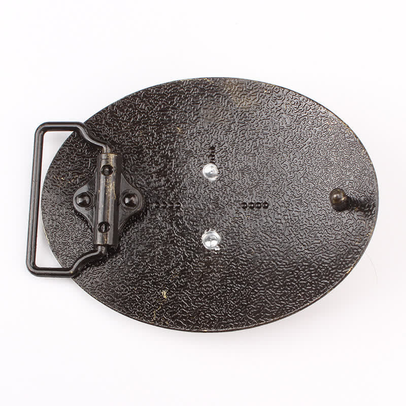 Ceinture en cuir à boucle tête de chèvre sauvage en bronze pour homme