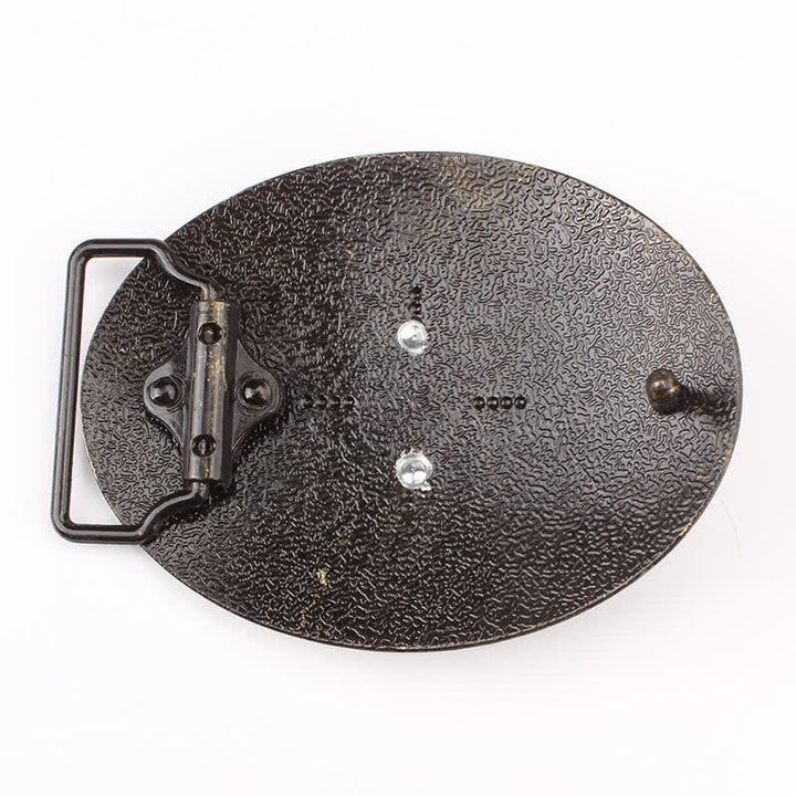 Ceinture en cuir à boucle tête de chèvre sauvage en bronze pour homme