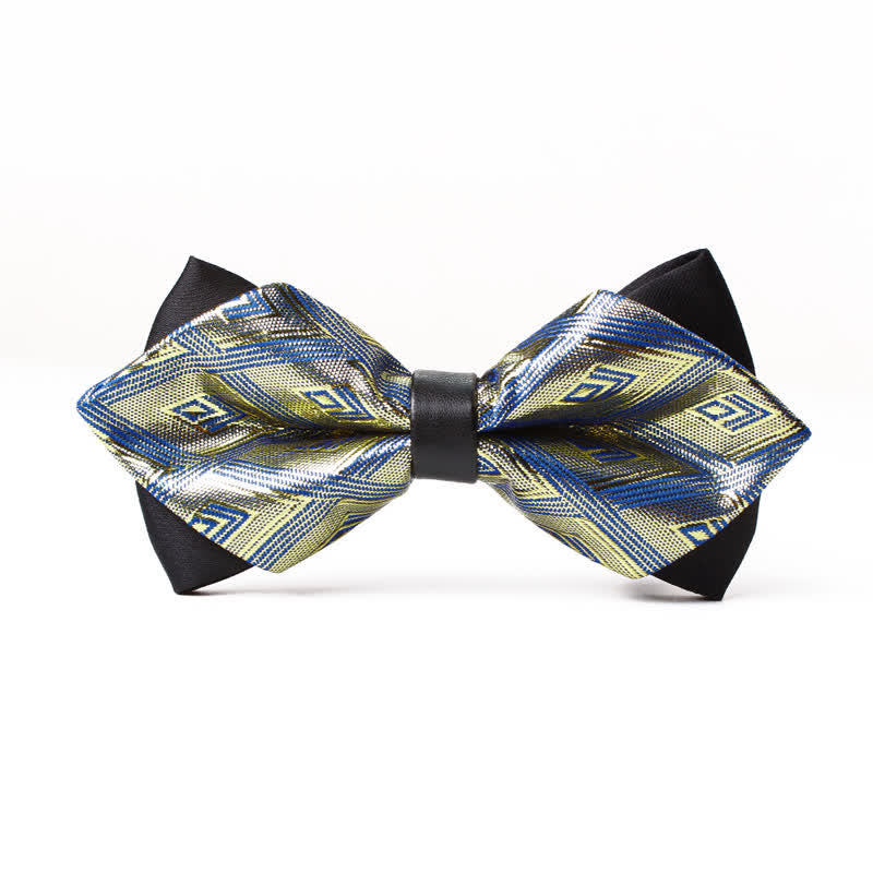 Nœud papillon fantaisie moderne à pointes de diamant pour homme - Or - image 5