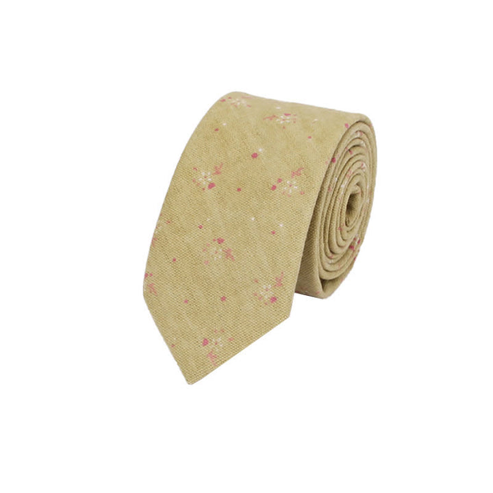 Cravate fine élégante à motif floral pour homme