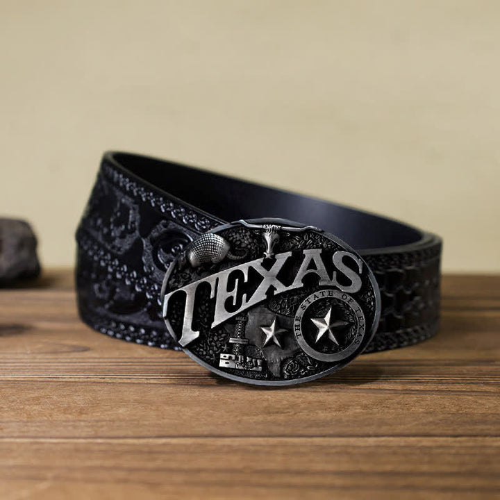 Ceinture en cuir à boucle Texas State Heritage Attitude pour homme