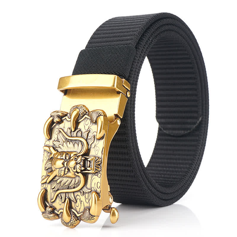 Ceinture décontractée en nylon à motif dragon pour homme