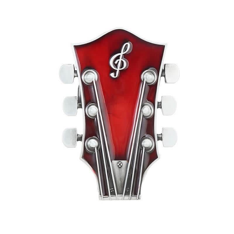 Ceinture en cuir avec boucle de tête de guitare musicale DIY pour homme