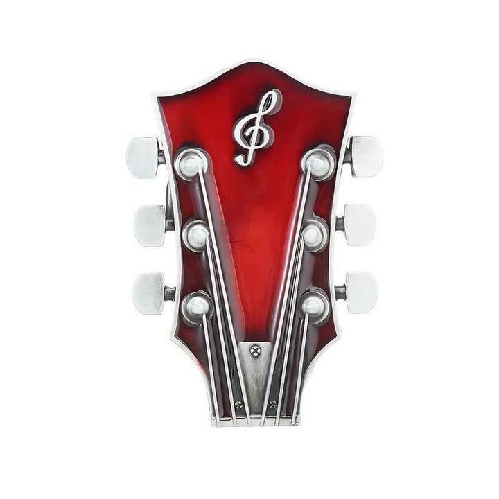 Ceinture en cuir avec boucle de tête de guitare musicale DIY pour homme