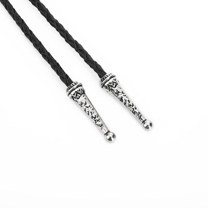 Cravate Bolo en forme de croix et de bouclier romain gravée à l'ancienne