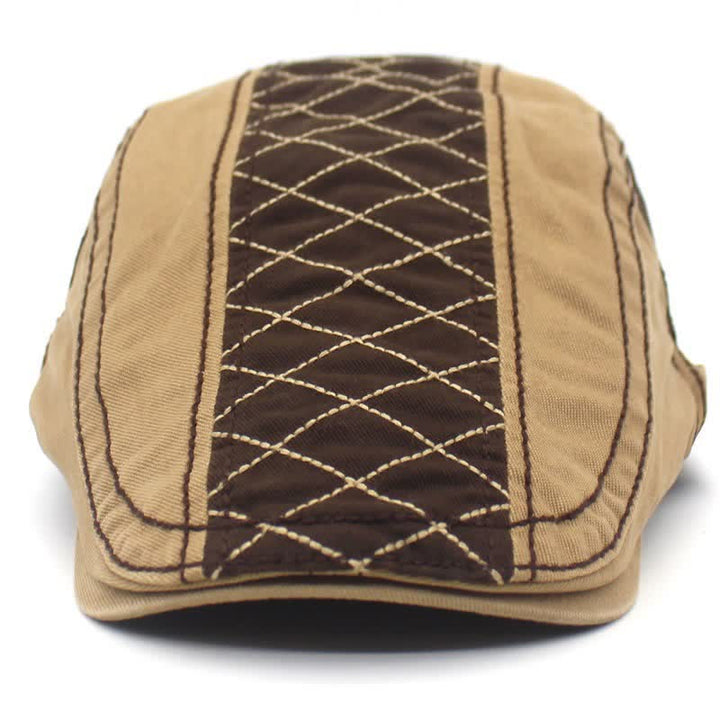 Béret à carreaux brodés vintage en patchwork