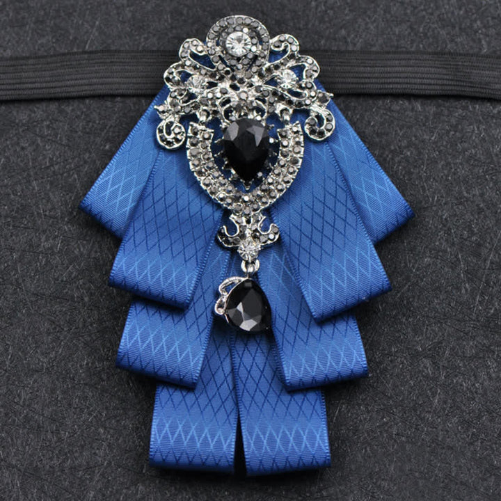 Ensemble de 3 nœuds papillon à carreaux noirs et strass