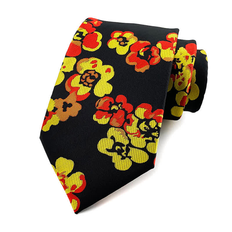Cravate de luxe moderne à motif floral pour homme