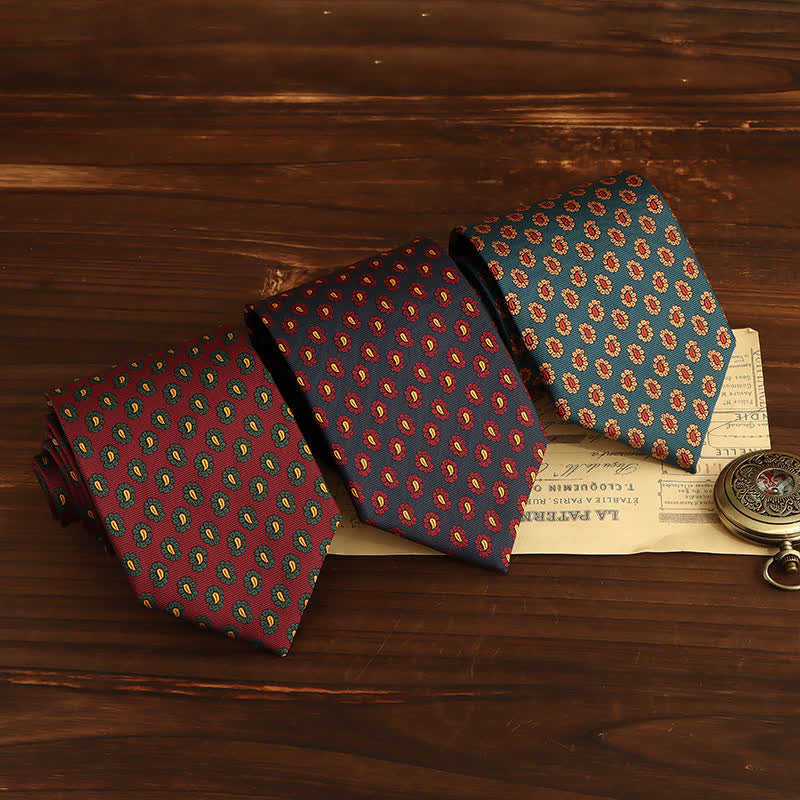 Cravate fantaisie à motif micro cachemire pour homme