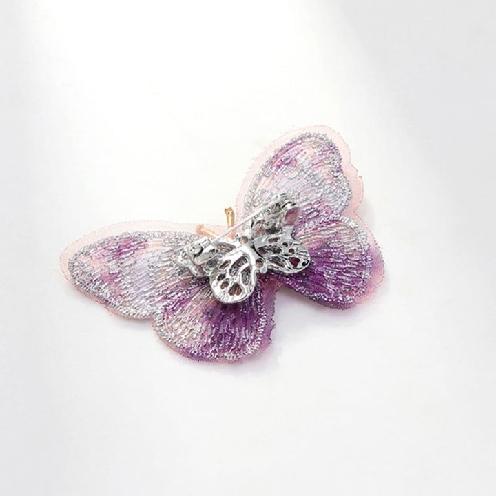 Broche papillon brodée de rêve pour femme