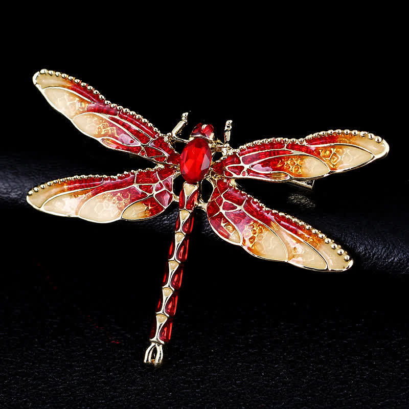 Jolie broche libellule en émail pour femme