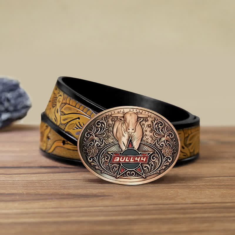 Ceinture en cuir avec boucle porte-bière créative Raging Bull pour homme