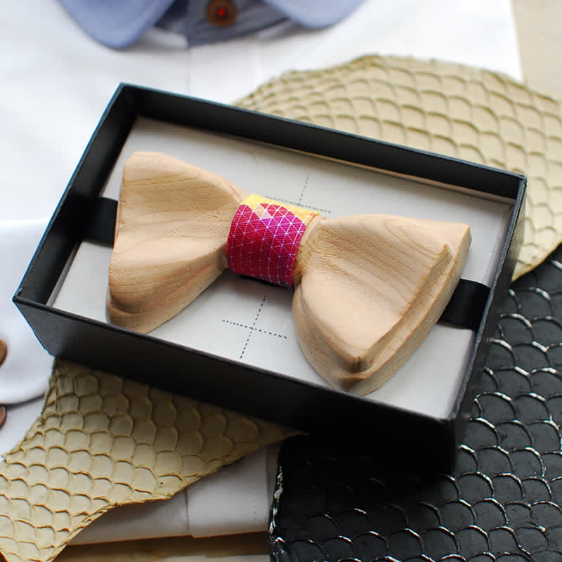 Nœud papillon en bois à plusieurs canapés pour homme
