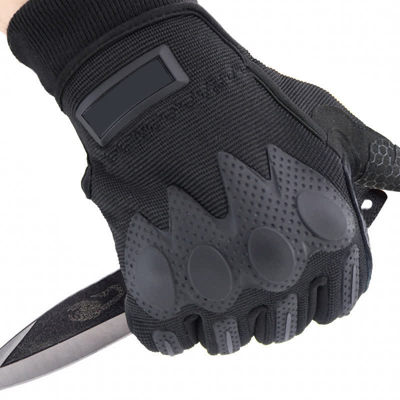 Gants tactiques noirs pour l'alpinisme en plein air, doigts longs