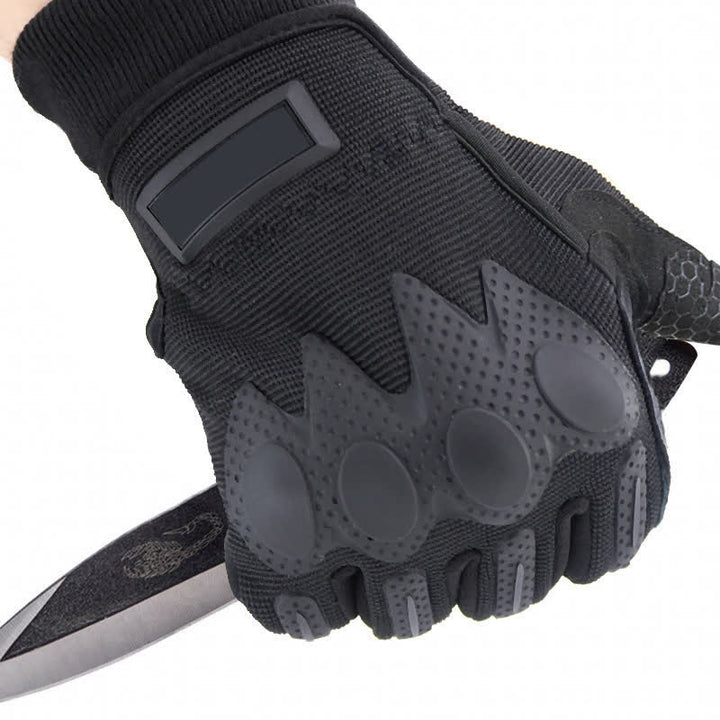 Gants tactiques noirs pour l'alpinisme en plein air, doigts longs