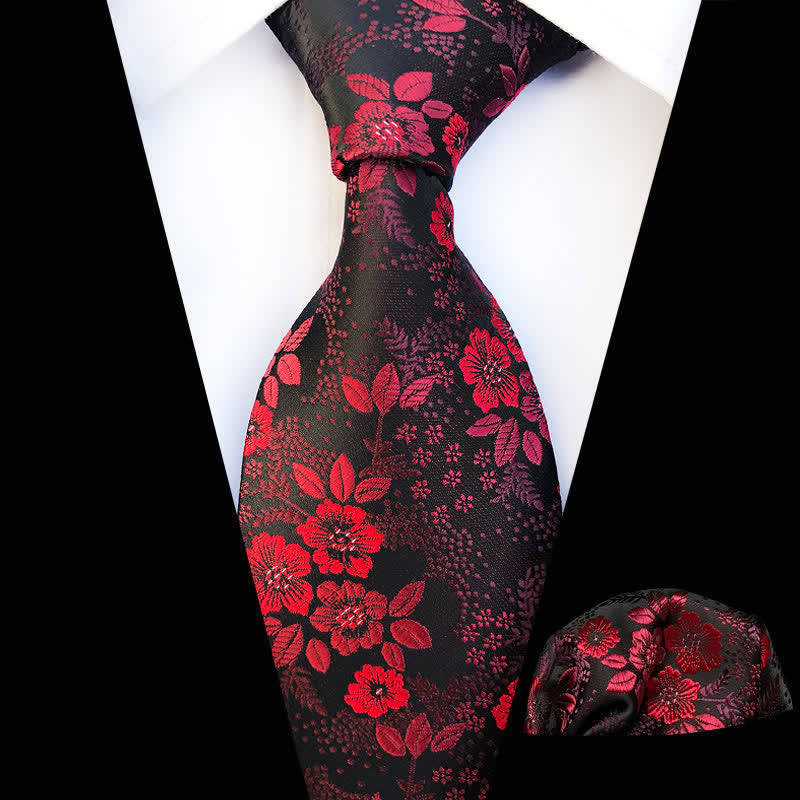 Lot de 2 cravates à fleurs de prunier pour homme