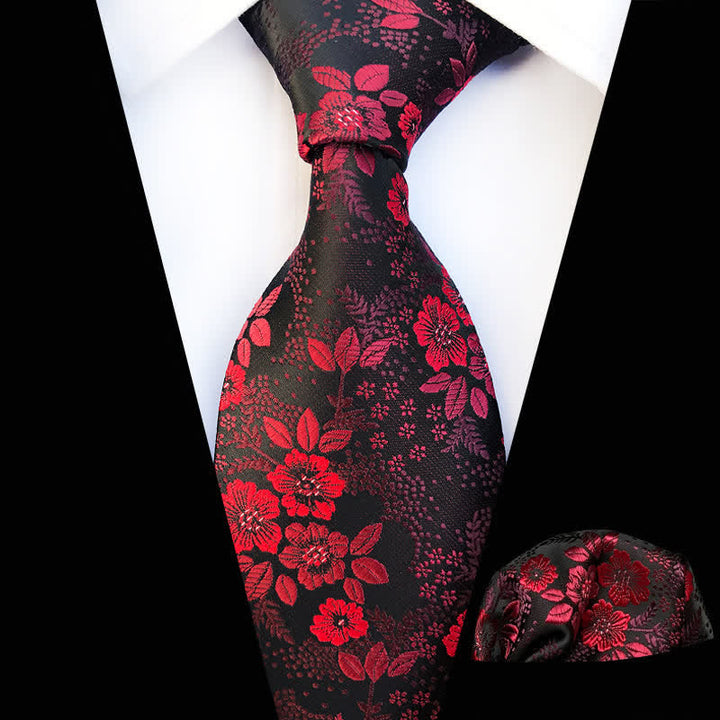 Lot de 2 cravates à fleurs de prunier pour homme
