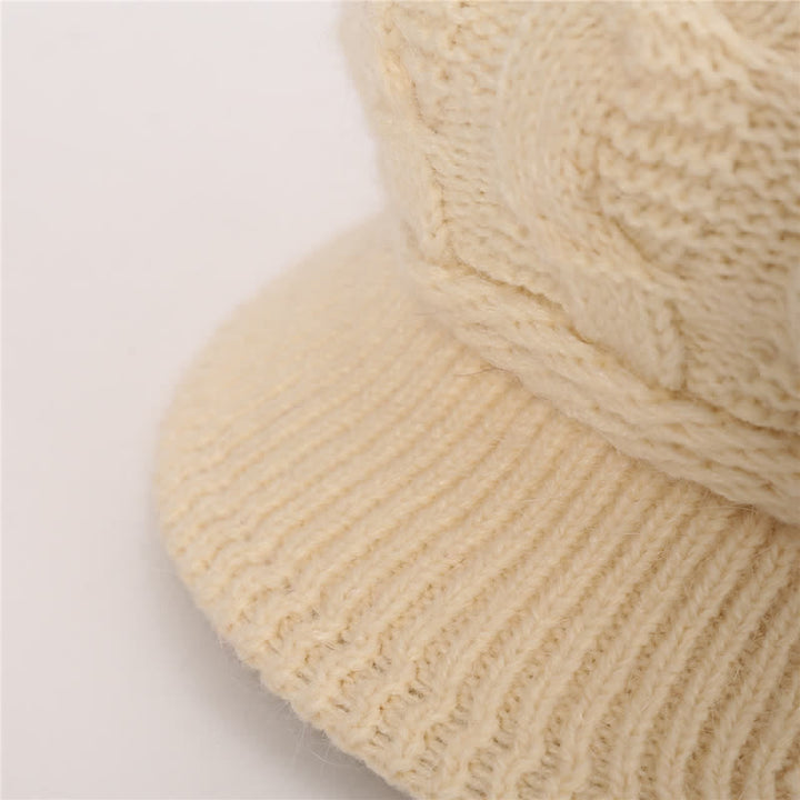 Bonnet à visière ample avec doublure moelleuse pour femme