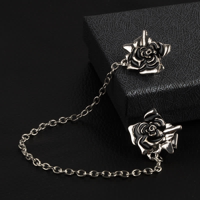 Broche de collier en chaîne rose vieillie pour homme