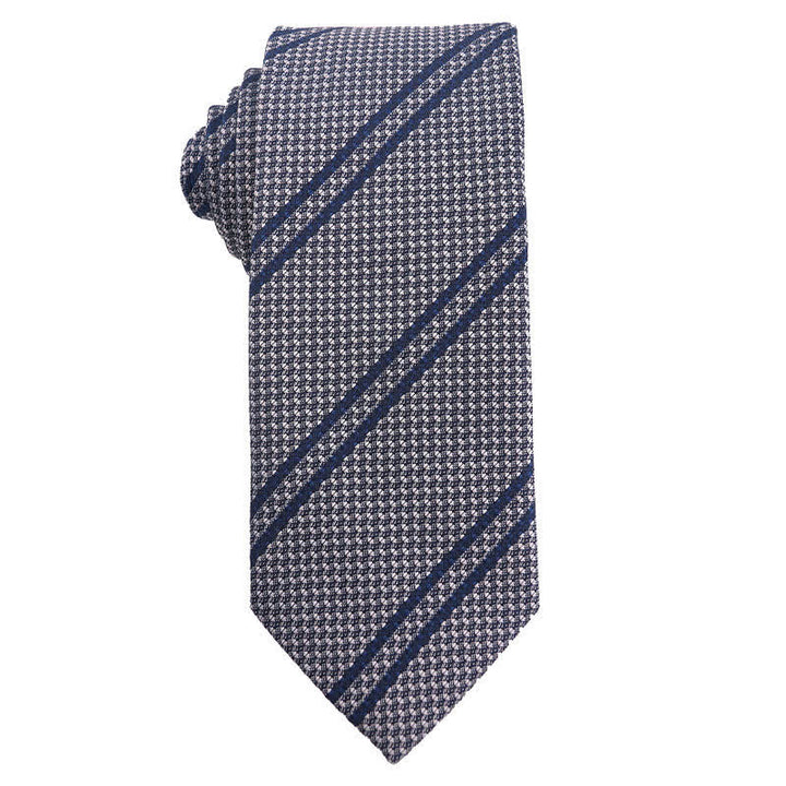 Cravate de bureau pour homme de la série Marine Blue - Rayures fines - image 6