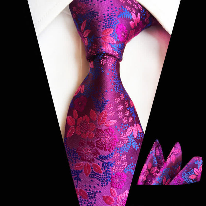 Ensemble de 2 cravates à fleurs de prunier pour homme