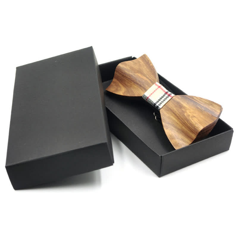 Nœud papillon en bois incurvé 3D élégant pour homme