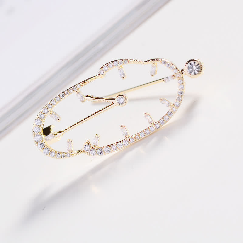 Broche Horloge Abstraite Unisexe à Temps Inversé
