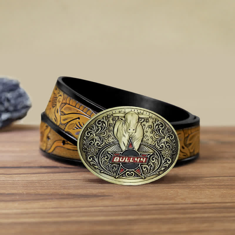 Ceinture en cuir avec boucle porte-bière créative Raging Bull pour homme