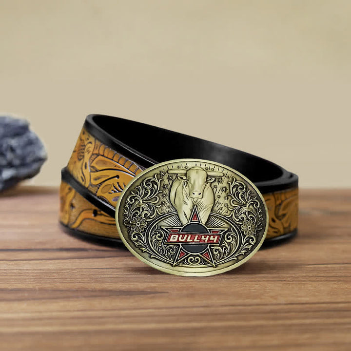 Ceinture en cuir avec boucle porte-bière créative Raging Bull pour homme