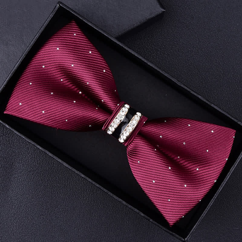Nœud papillon à rayures et strass pour homme, motif cachemire et fleurs