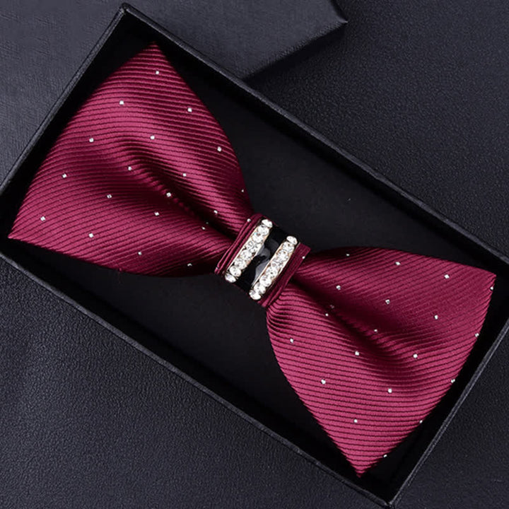 Nœud papillon à rayures et strass pour homme, motif cachemire et fleurs