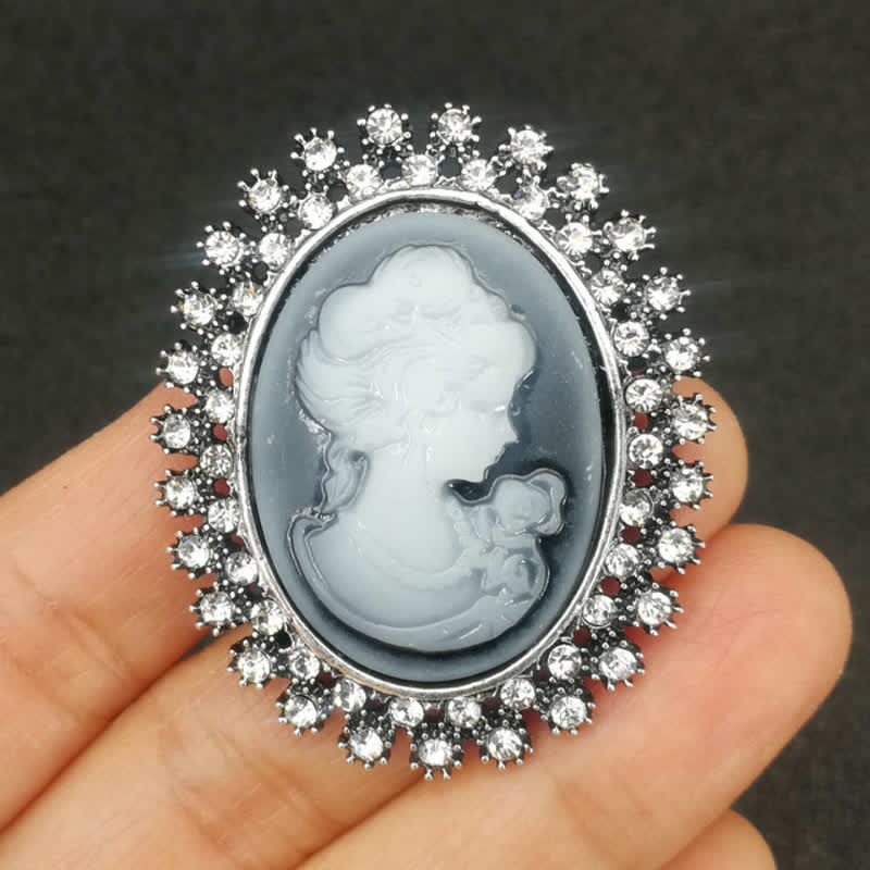 Broche victorienne pour femme avec camée ovale