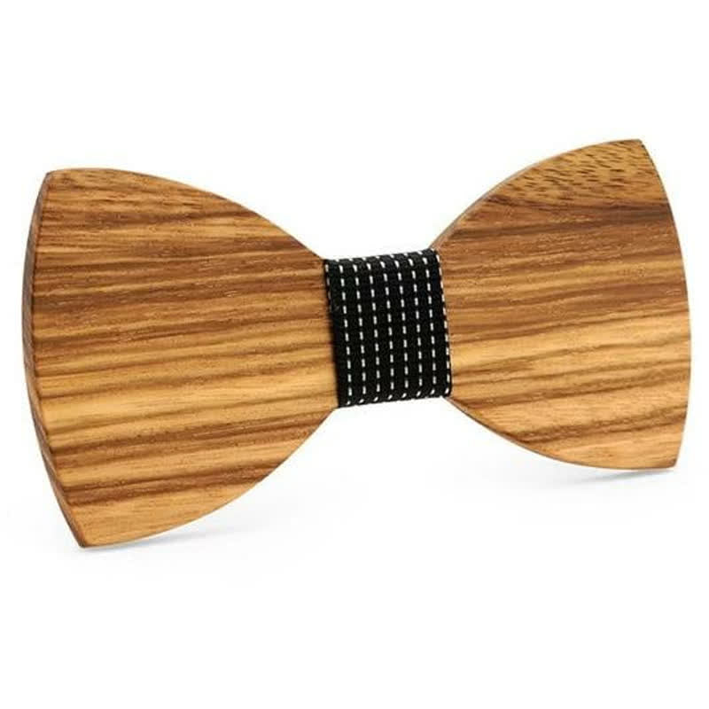 Noeud papillon en bois naturel pour homme