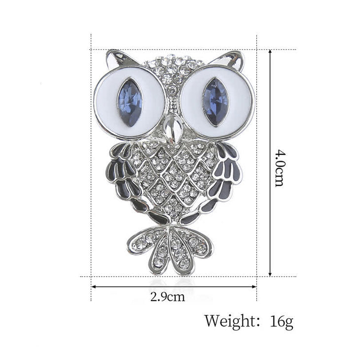 Broche Hibou Mystique aux Yeux Bleus pour Femme