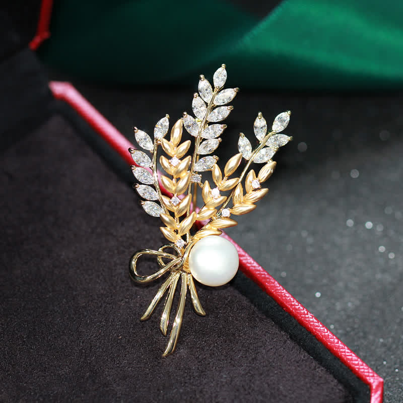 Broche éblouissante en perles de zircone pour femme