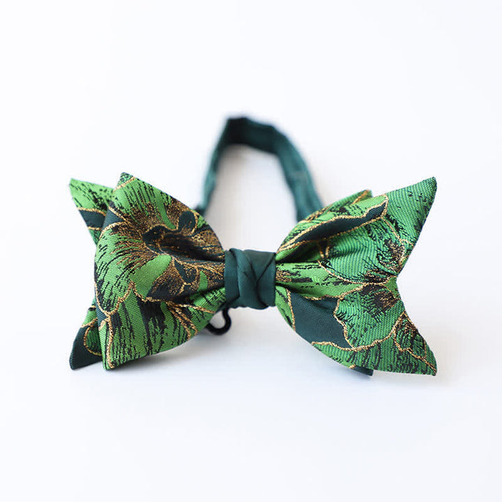 Nœud papillon doré pour homme de la série Green avec motif de carpes koï