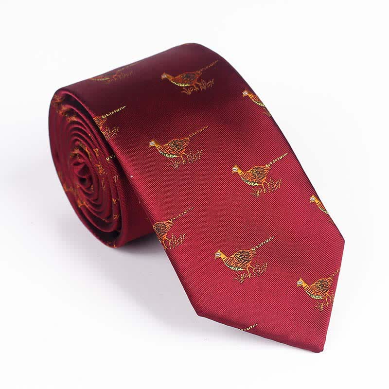Cravate brodée pour homme avec oiseau volant