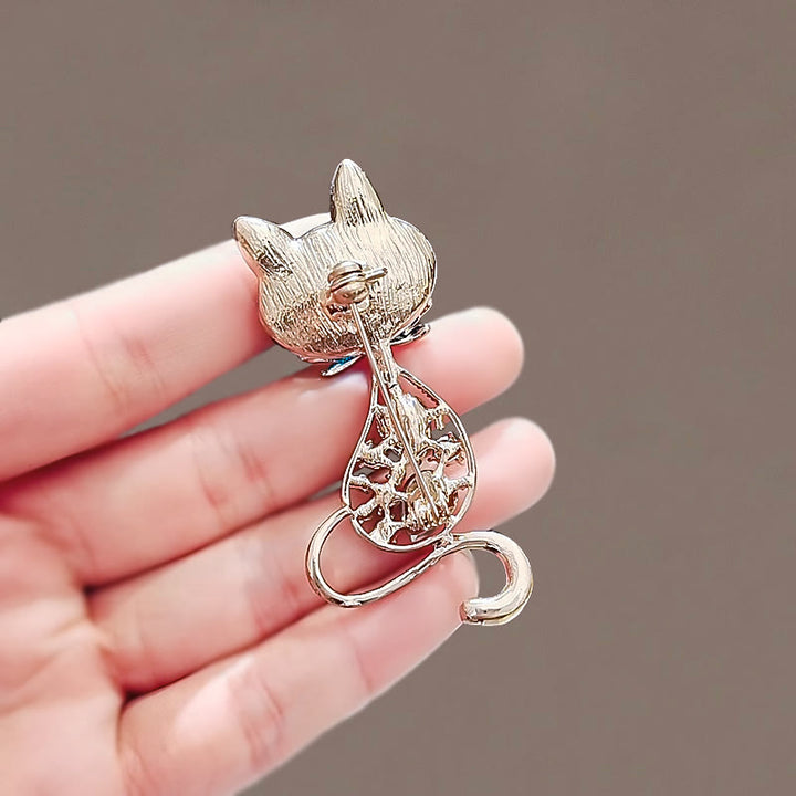 Broche renard aux yeux bleu sarcelle pour femme